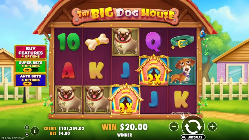Carretes de The Big Dog House durante una partida